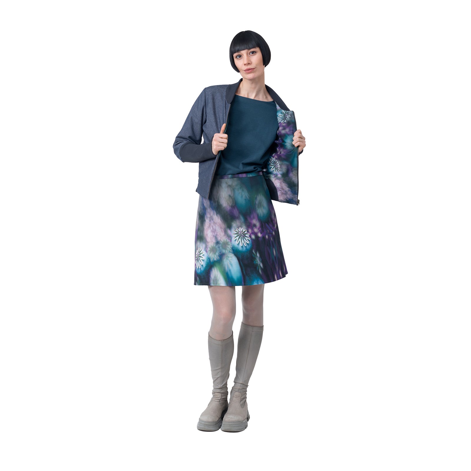 Blousonjacke zum Wenden (jeans/mohn)