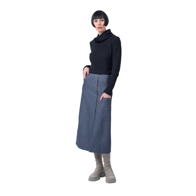 Rollkragenpullover Strick, schwarz