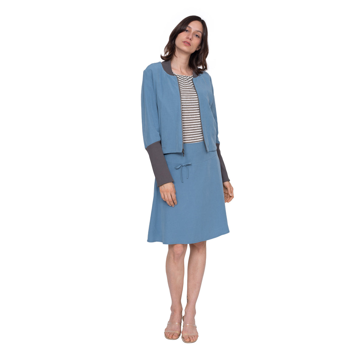 Blousonjacke zum Wenden, Blue/Print