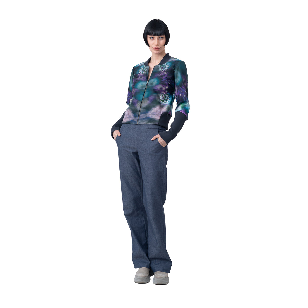 Blousonjacke zum Wenden (jeans/mohn)