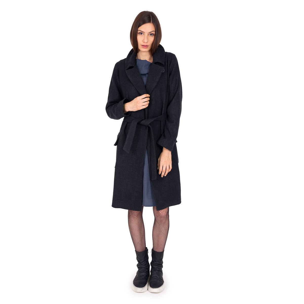 Wollmantel mit Gürtel