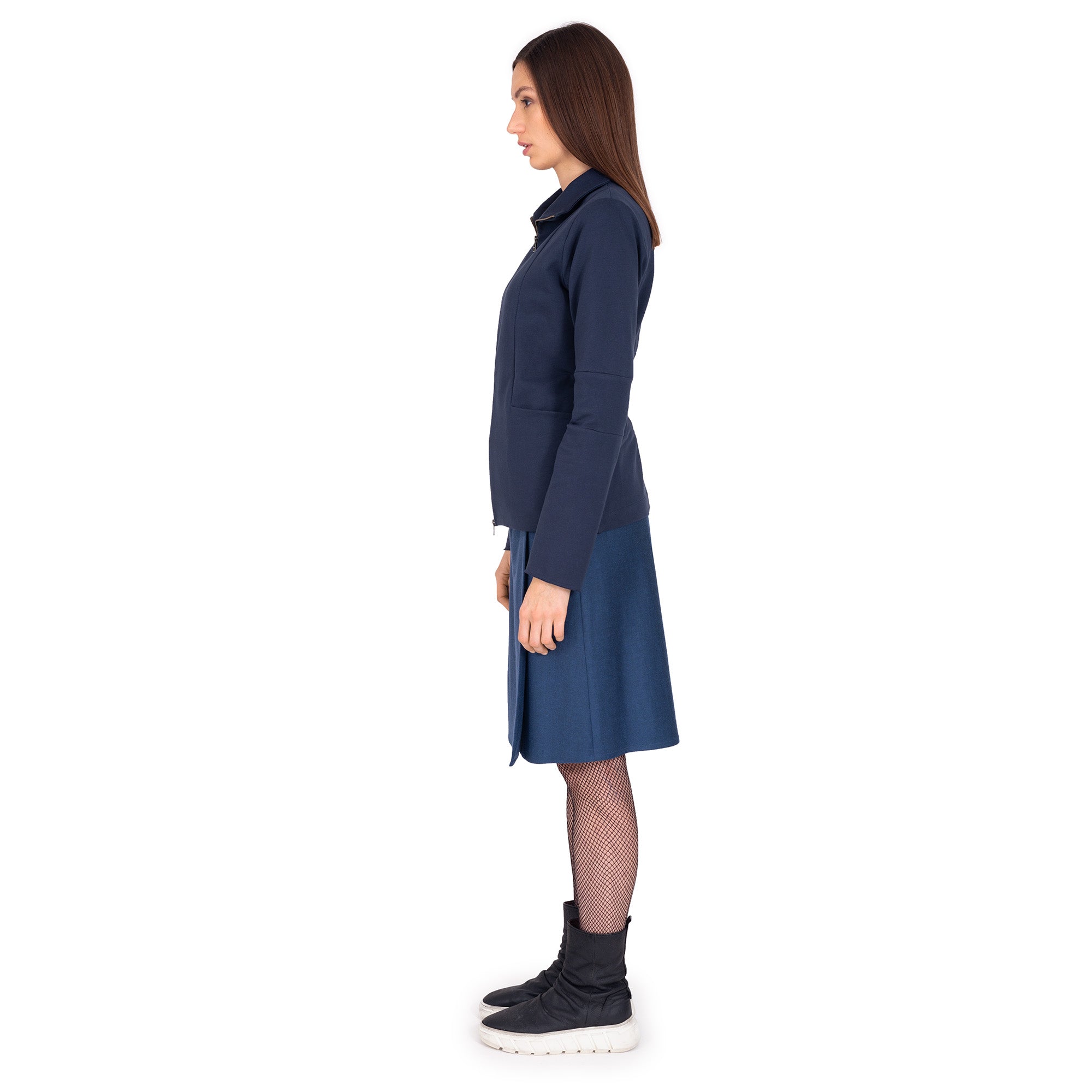 Kapuzensweatjacke mit asymmetrischer Front