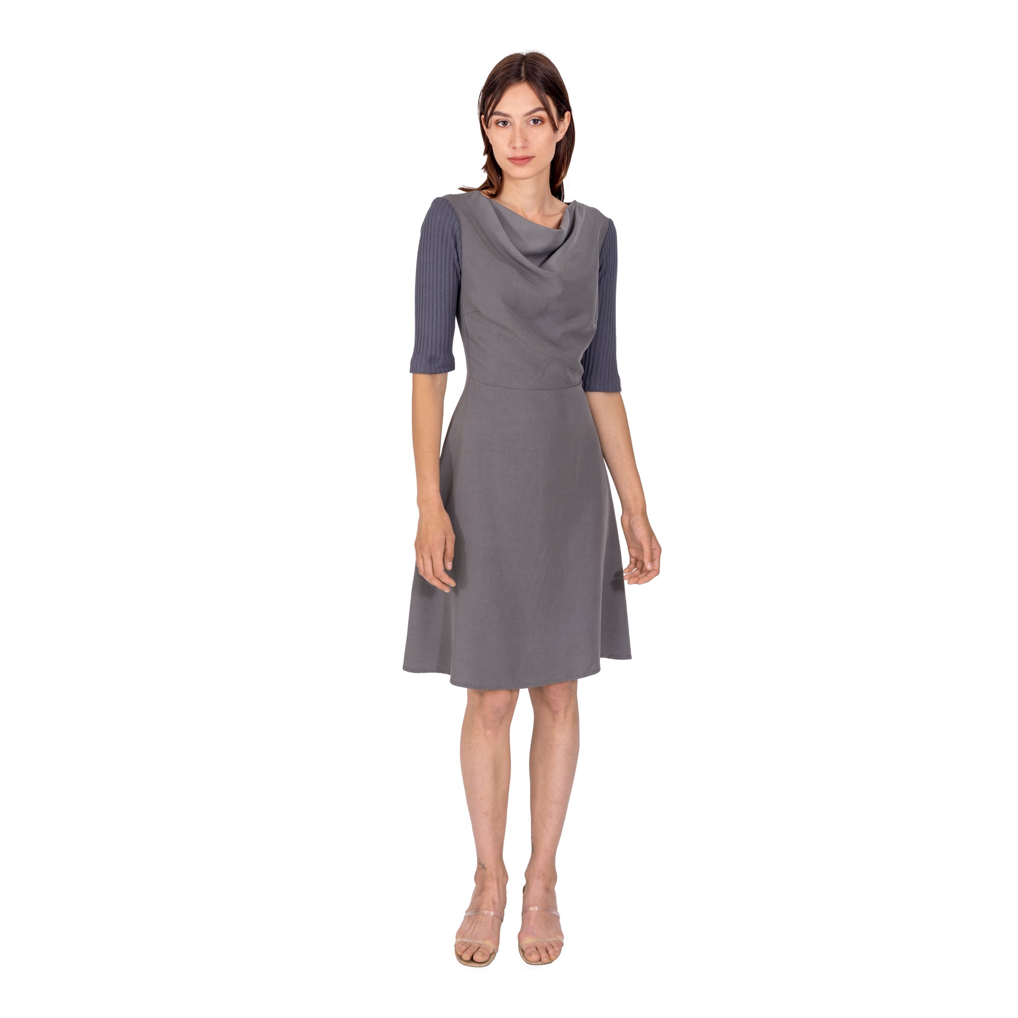 Swingkleid mit Ärmeln, Lyocell