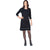 Schwarzes Kleid aus Bio-Baumwolle mit 3/4 Arm